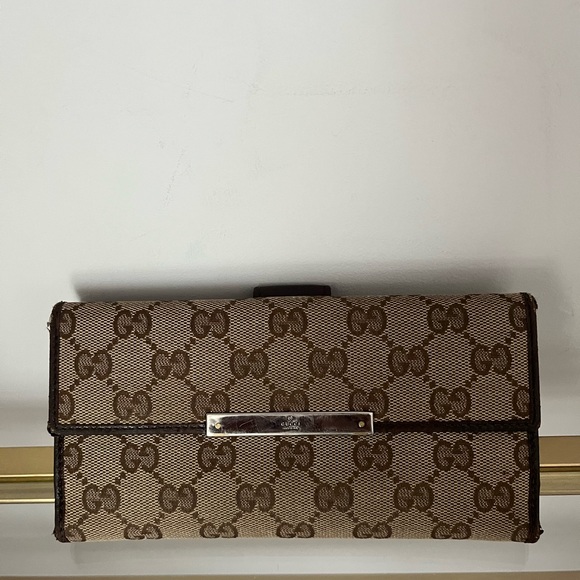 Gucci Handbags - Authentic GUCCI GG Canvas Long Wallet Beige